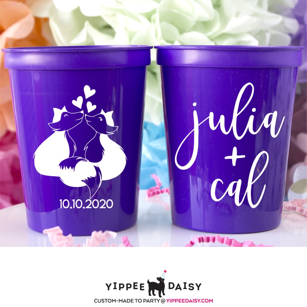 Fox Wedding Stadium Cups