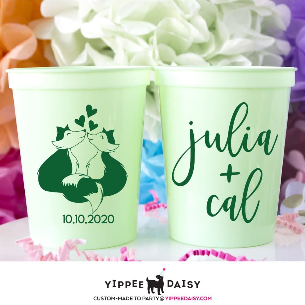 Fox Wedding Stadium Cups