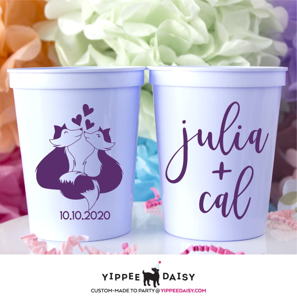 Fox Wedding Stadium Cups