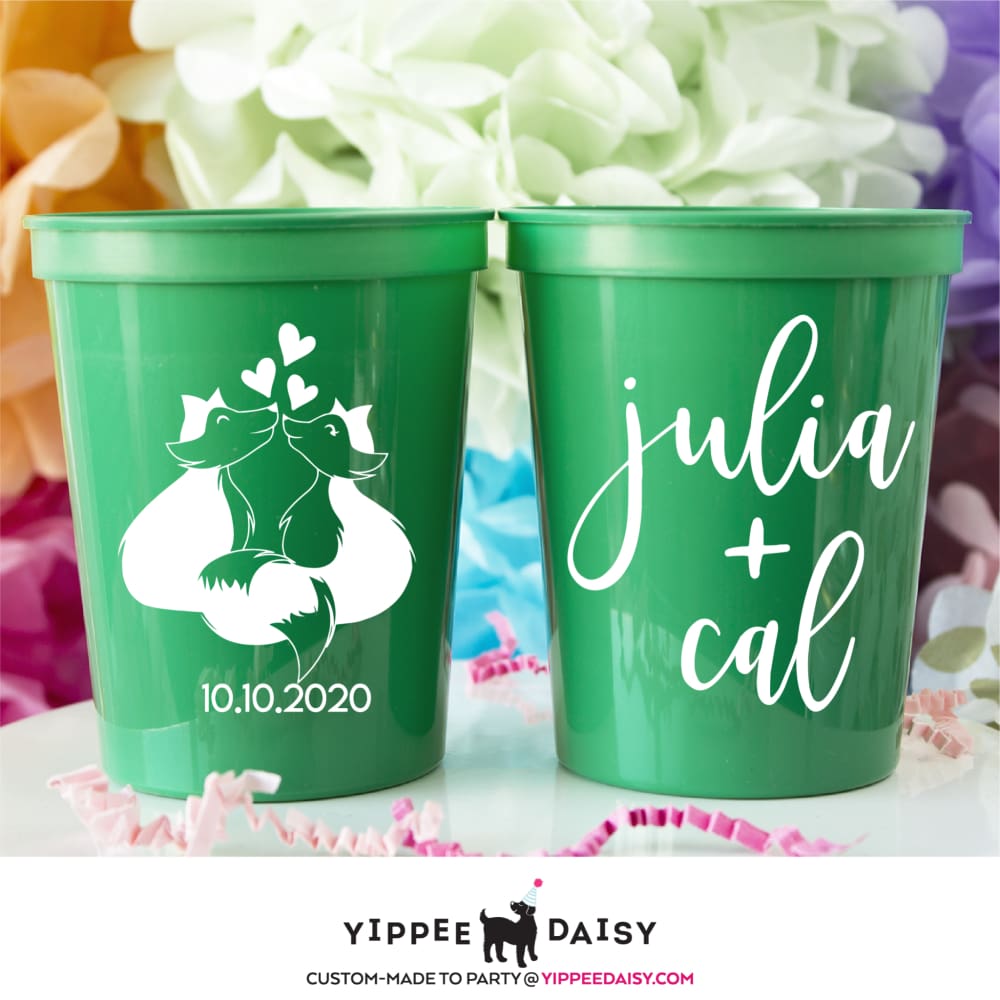 Fox Wedding Stadium Cups