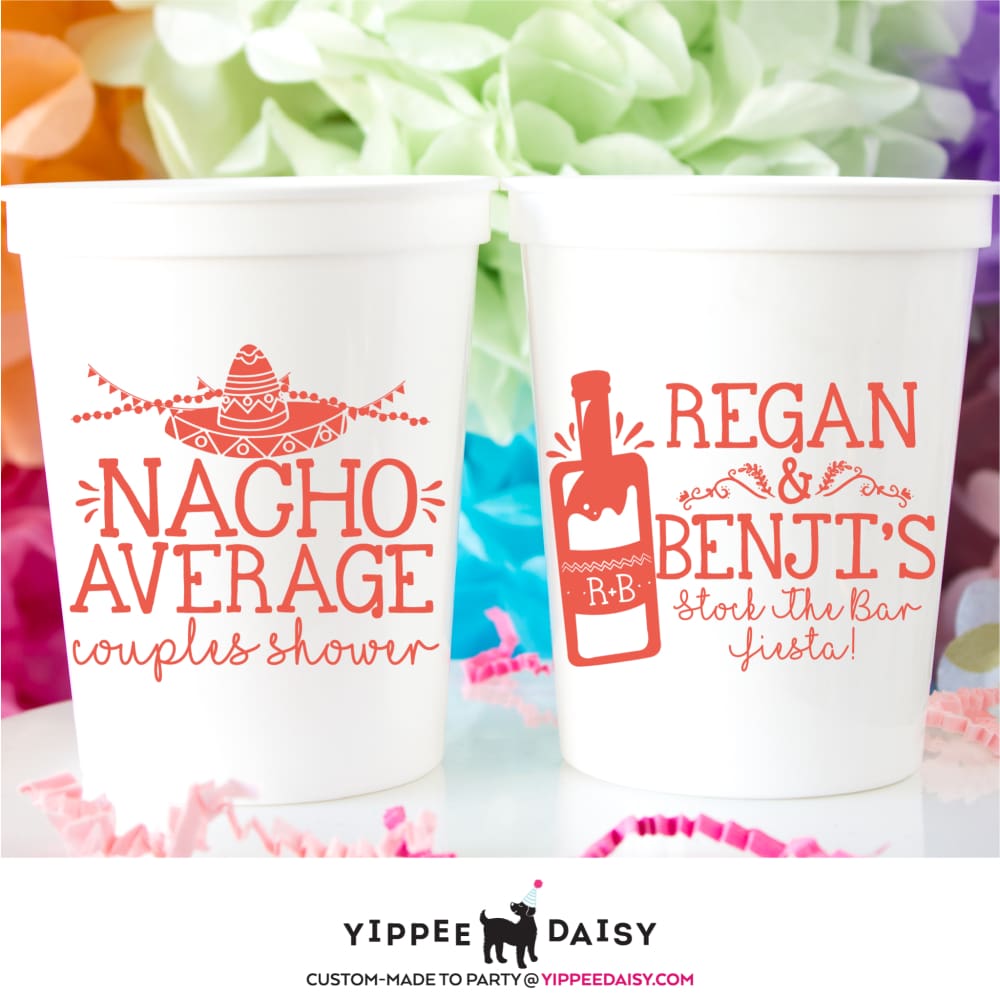 Nacho Average Personalized Couples Shower Stadium Cups - Stadium Cup