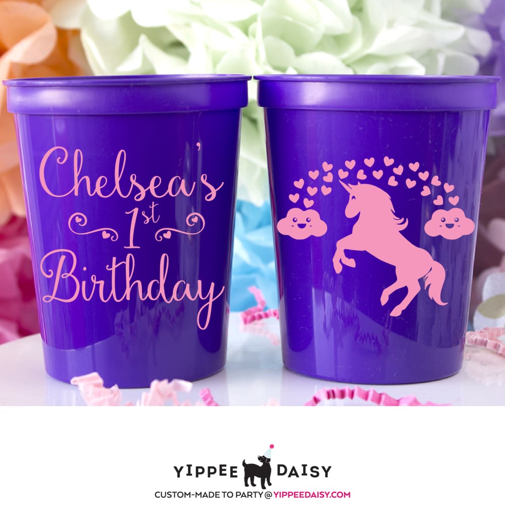 Unicorn Personalized Birthday Stadium Cups - Stadium Cup