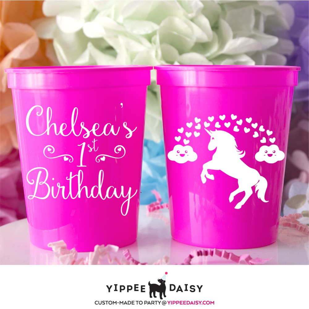 Unicorn Personalized Birthday Stadium Cups - Stadium Cup
