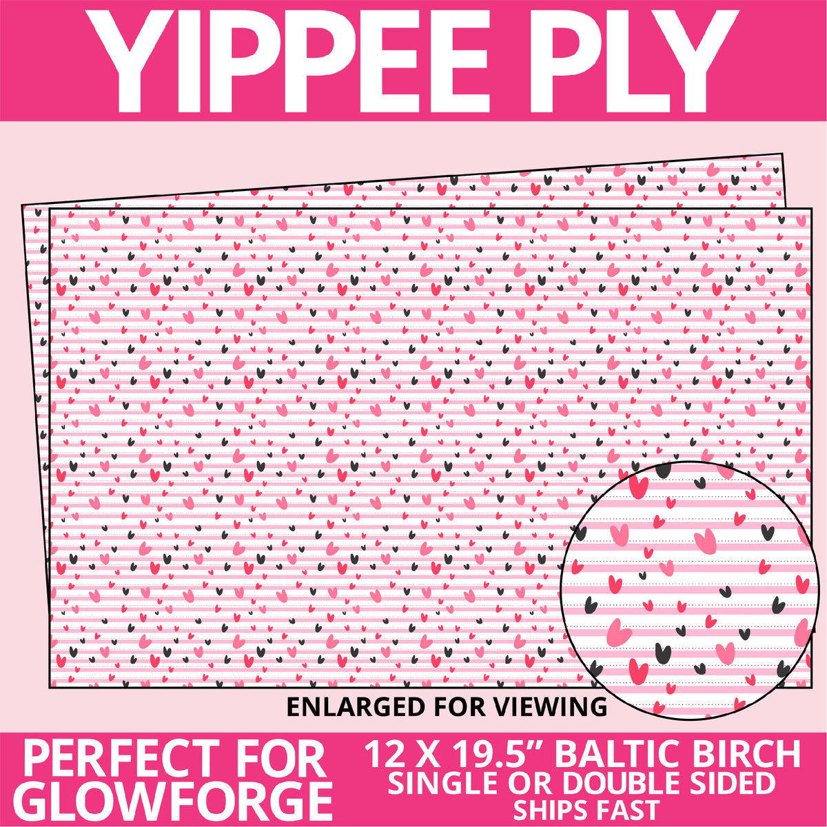 Yippee Ply Love Is In The Air Valentine Pattern on Birch Plywood 1005