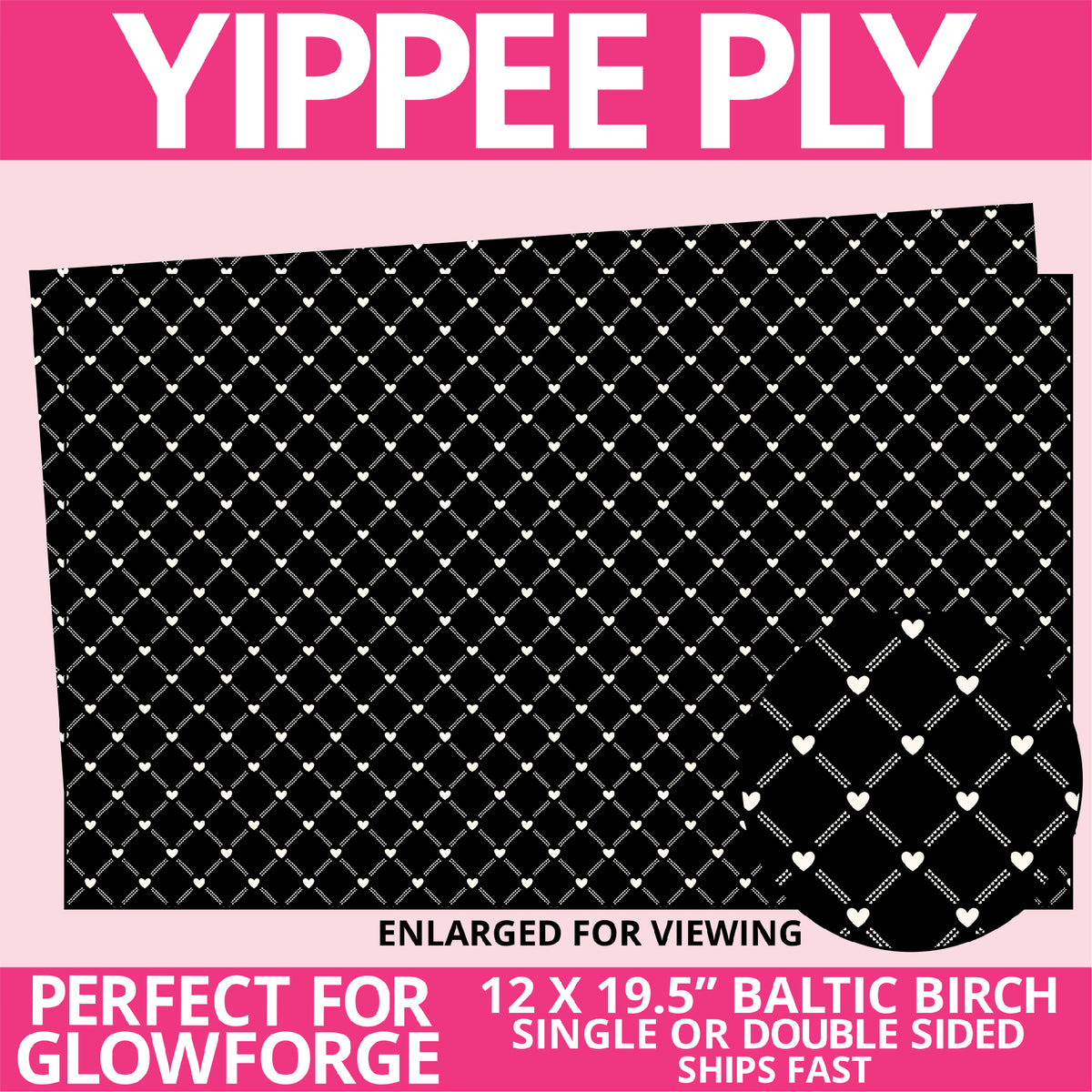 Yippee Ply Happy Heart Pattern on Birch Plywood 1020