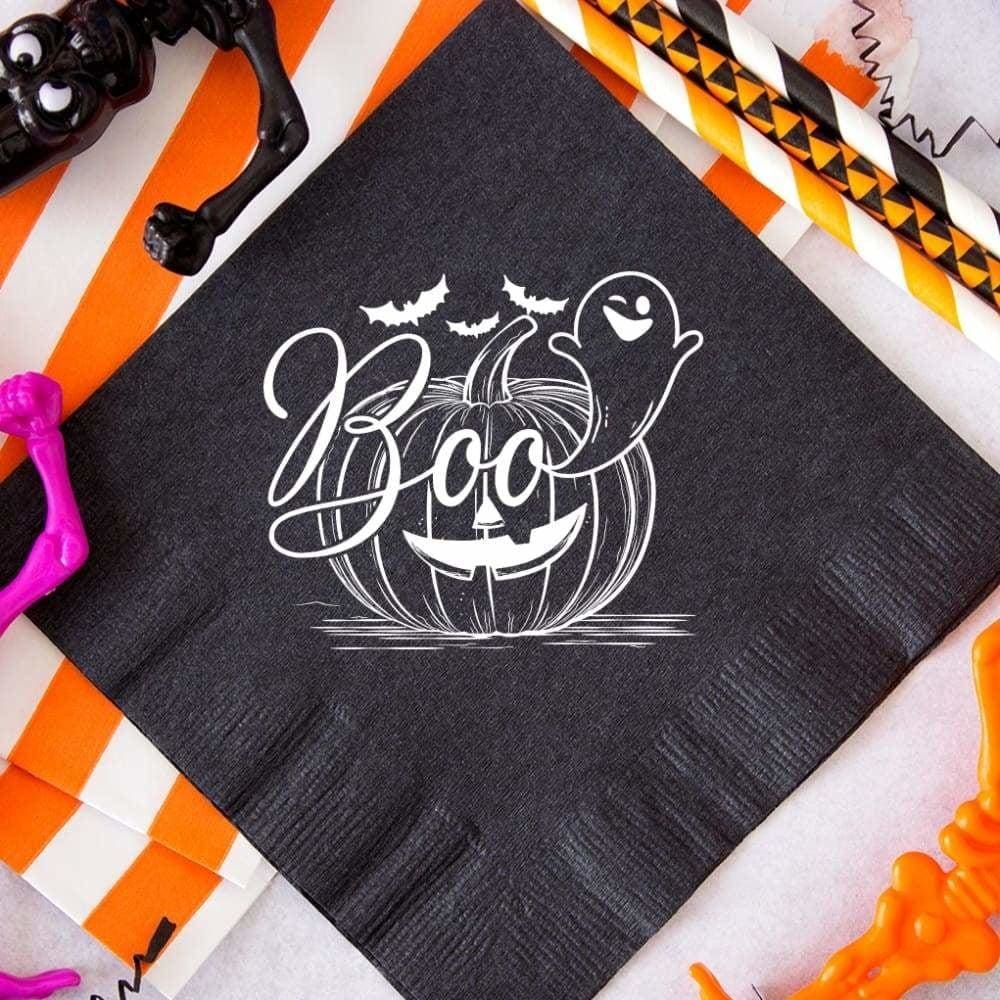 Boo Custom Personalized Halloween Napkins - Napkins