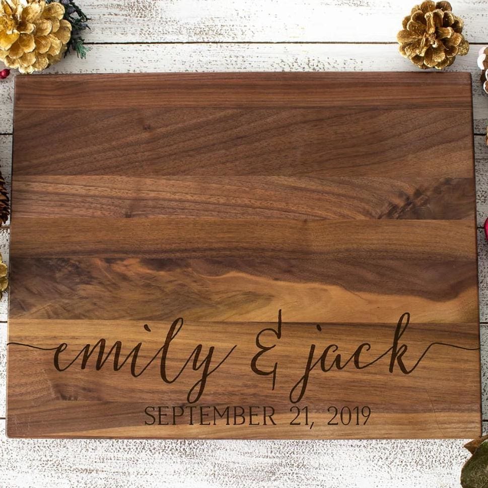Names &amp; Date Personalized Engraved Cutting Board - Cutting Boards