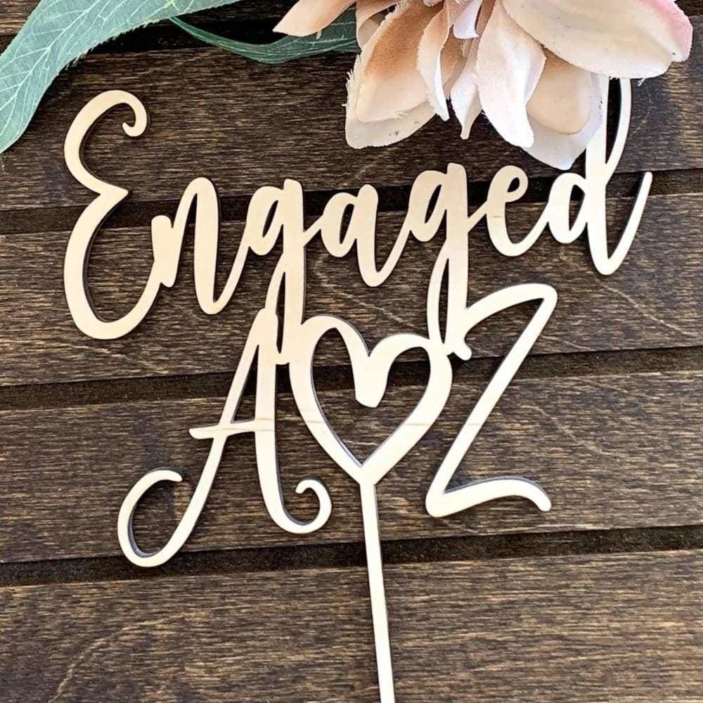 Engaged Cake Topper - Cake Topper