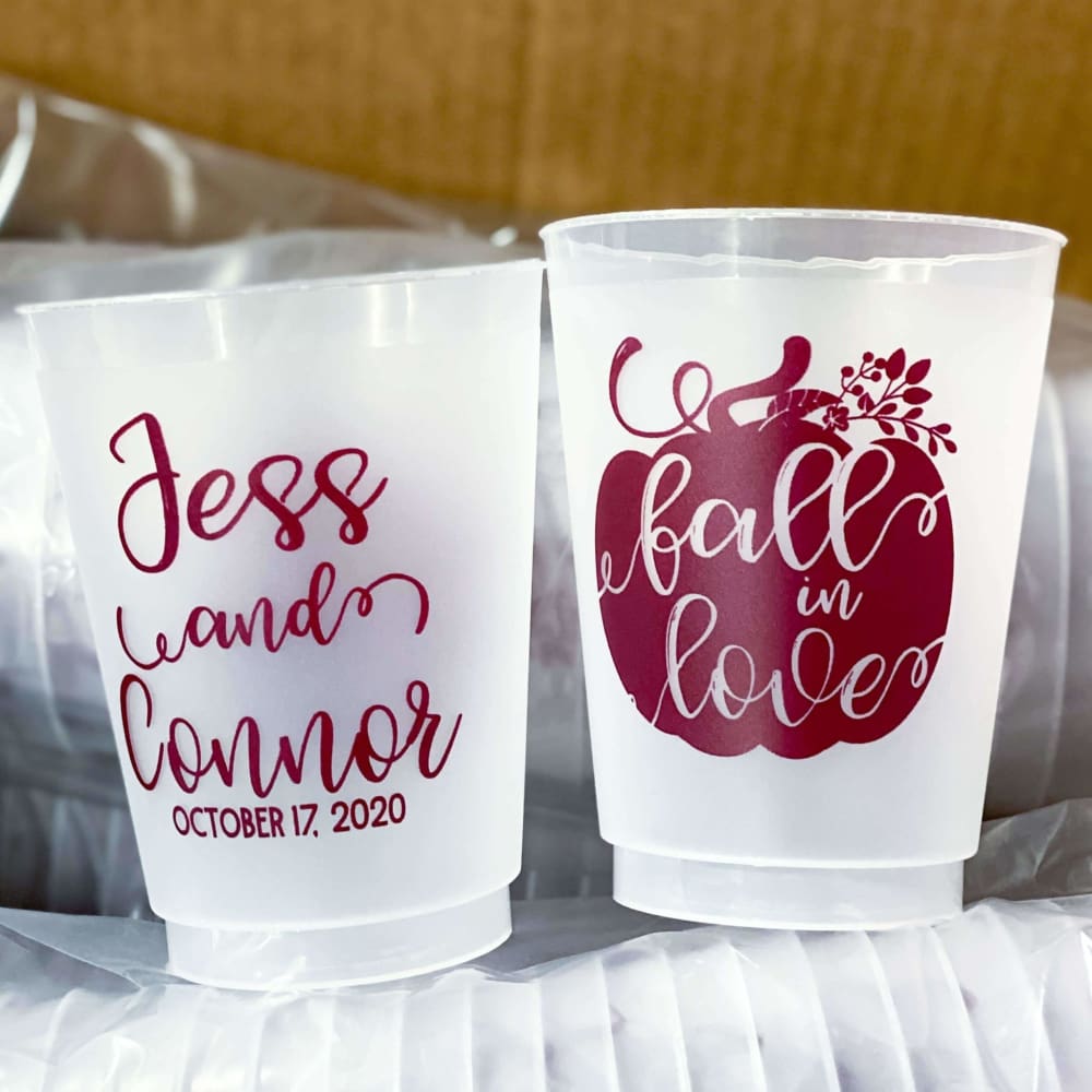 Fall in Love Personalized Wedding Cups
