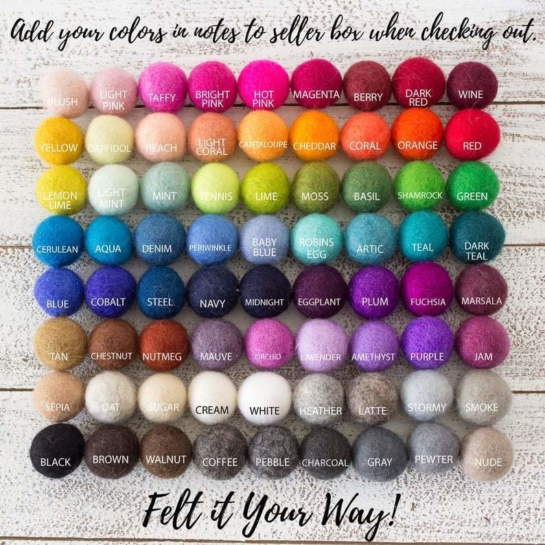 Felt Ball Color Chart
