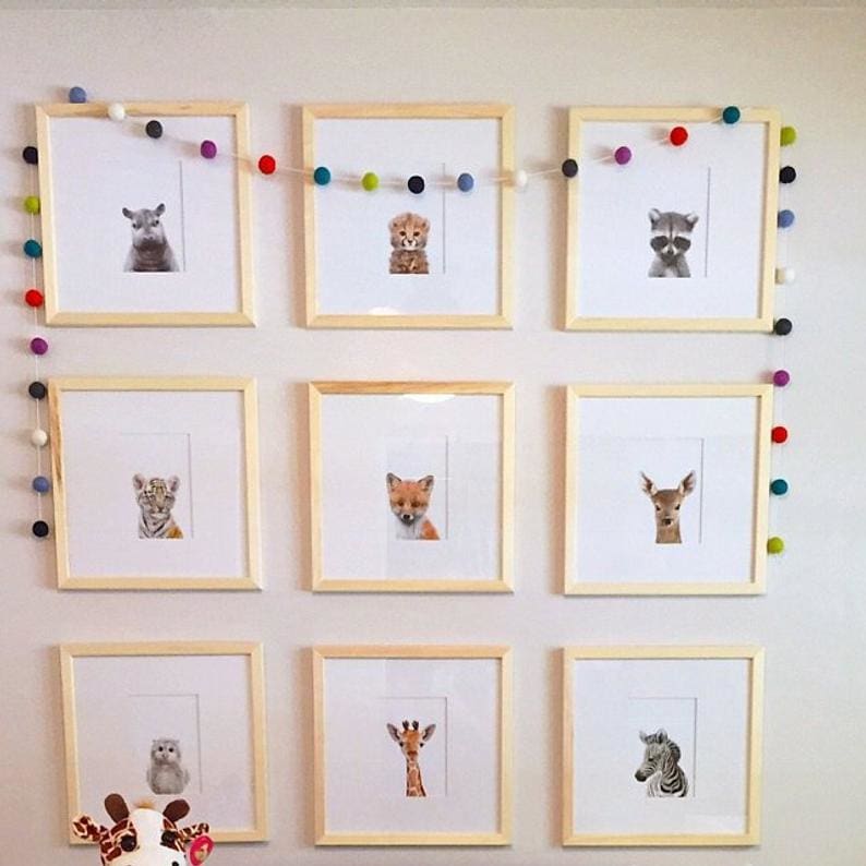 Rainbow Felt Ball Garland