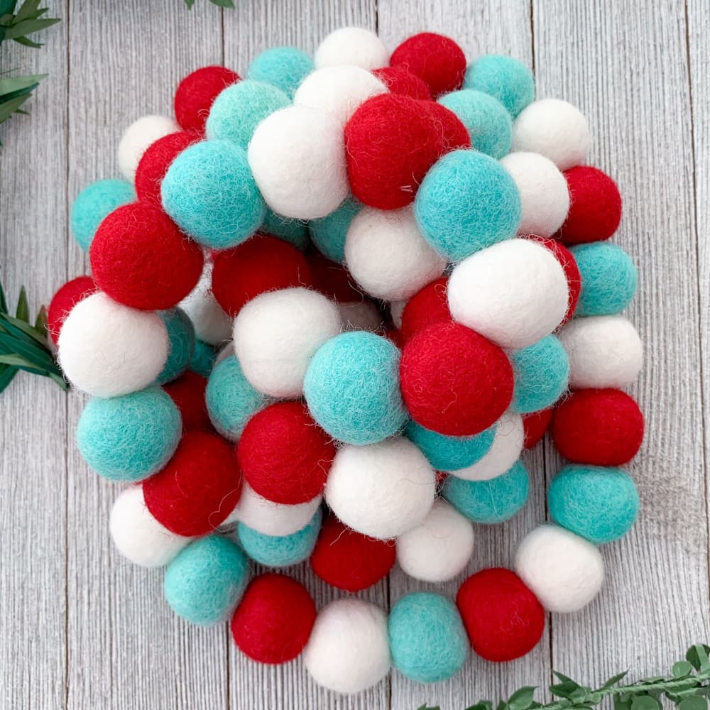 felt ball garland magical christmas