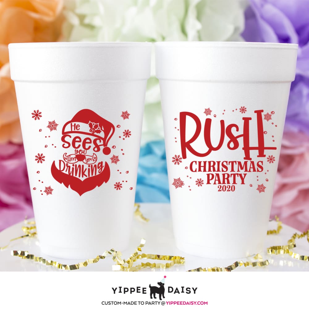 He Sees You When You&#39;re Drinking - Foam Cups