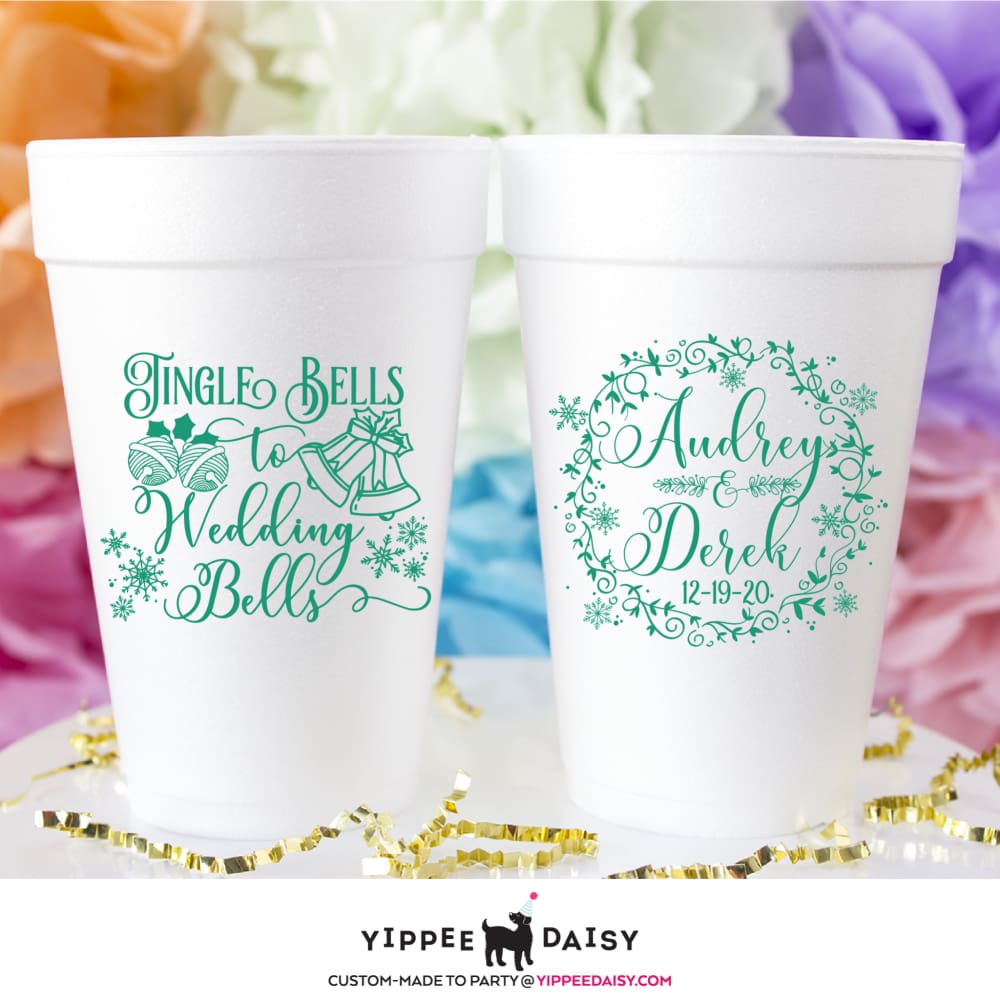 Jingle Bells To Wedding Bells - Foam Cups