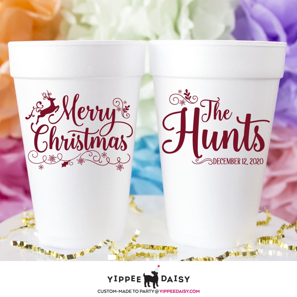 Christmas Styrofoam Cup Bulk Print