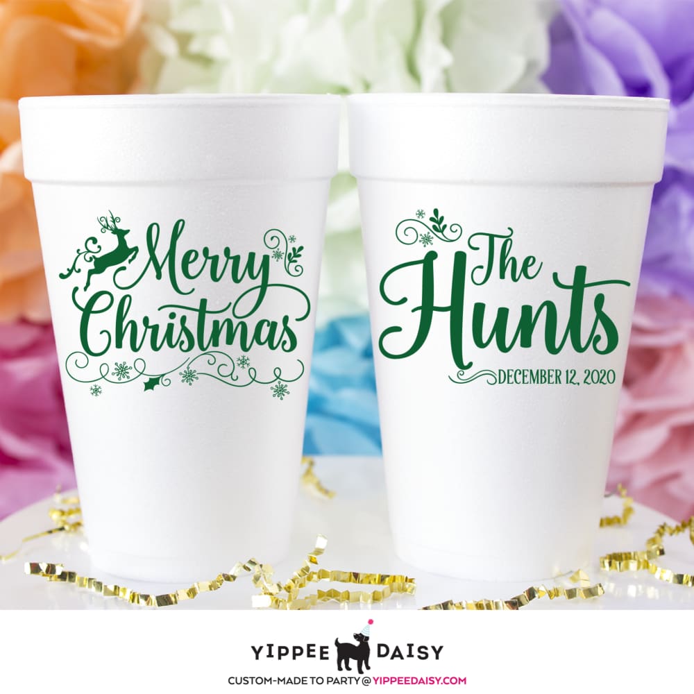 Merry Christmas - Foam Cups