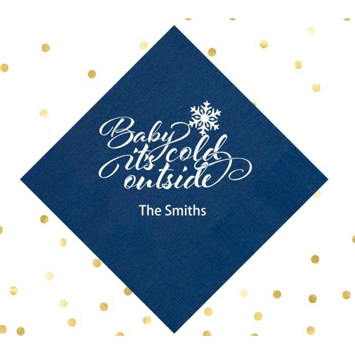 Personalized Christmas Cocktail Napkins