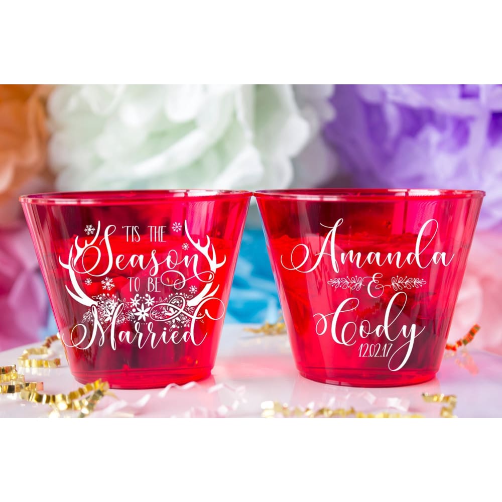 Tis the Season to be Married Christmas Wedding Cups