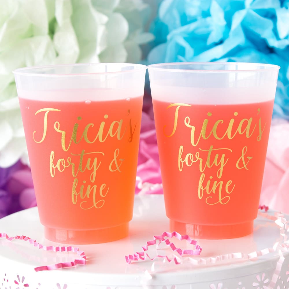 40 &amp; Fine Personalized Birthday Frosted Cups