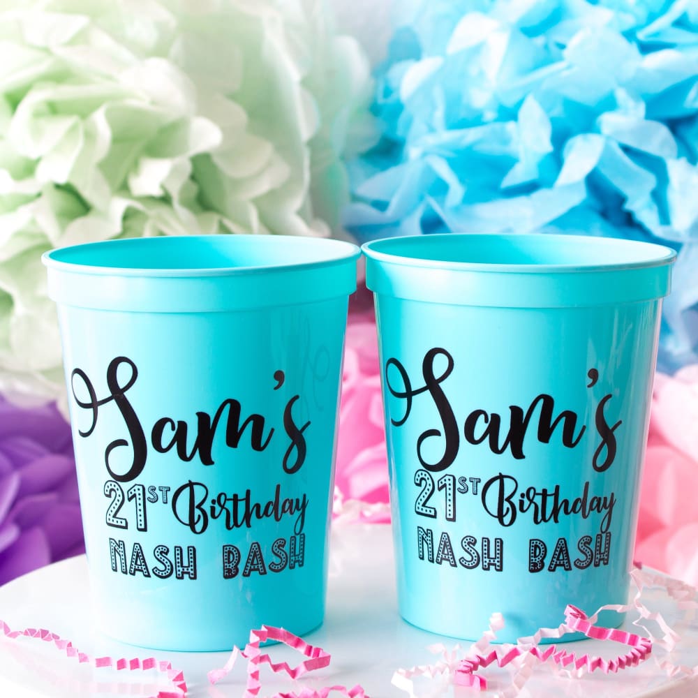 21st Birthday Personalized Cups - Stadium Cup