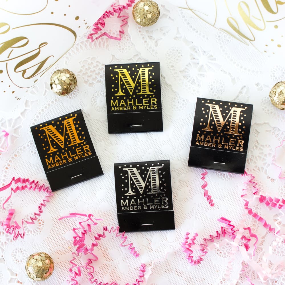 Wedding Matches Personalized Matches Foil Stamped Matches Custom Matchbooks Wedding Match Boxes Monogram Matches Wedding Favors for Guests