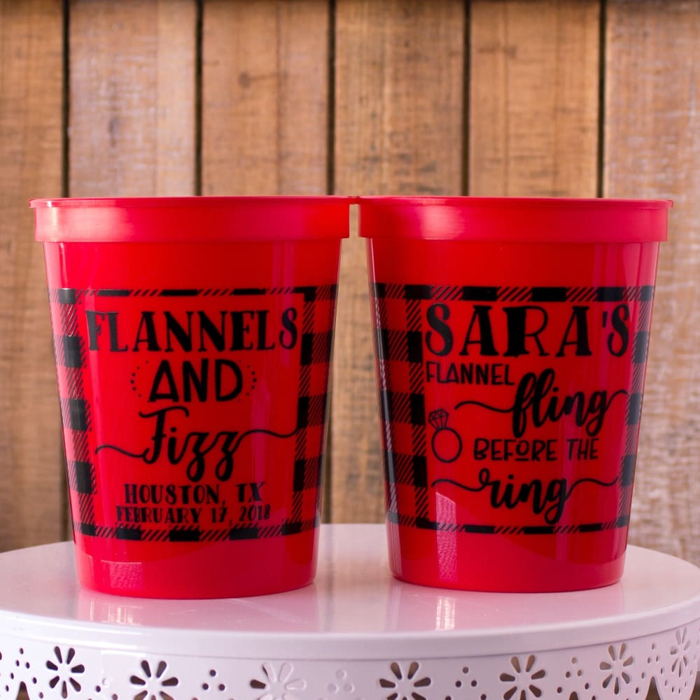 Flannels & Fizz Personalized Bachelorette Stadium Cups - Stadium Cup
