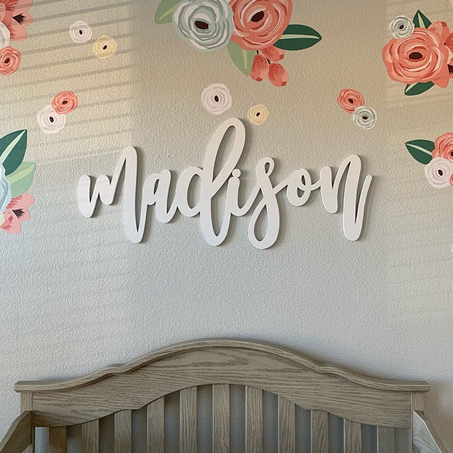wooden nursery name sign