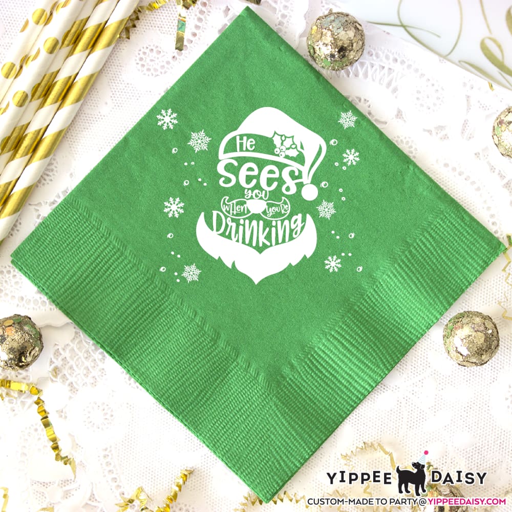 He Sees You When You're Drinking - Napkins