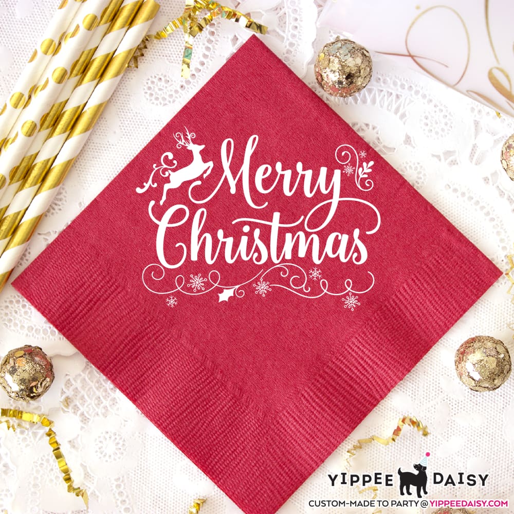 Merry Christmas Napkins - Napkins