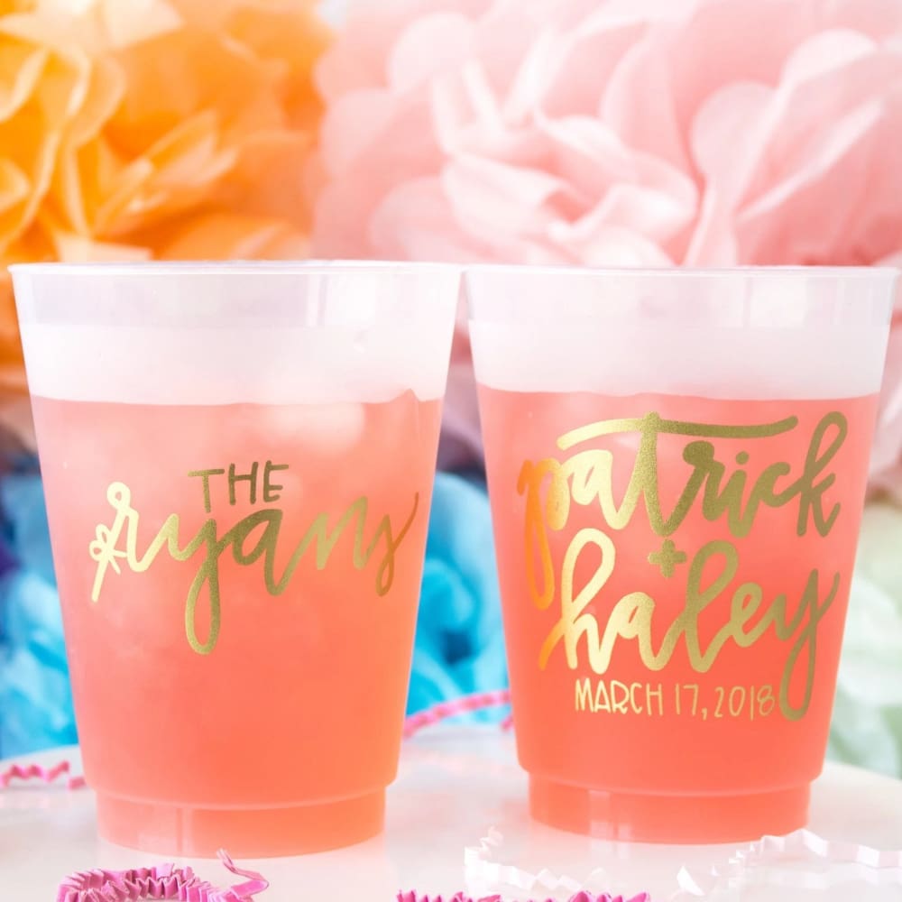 Handwritten Personalized Wedding Frosted Cups - Frosted Cup