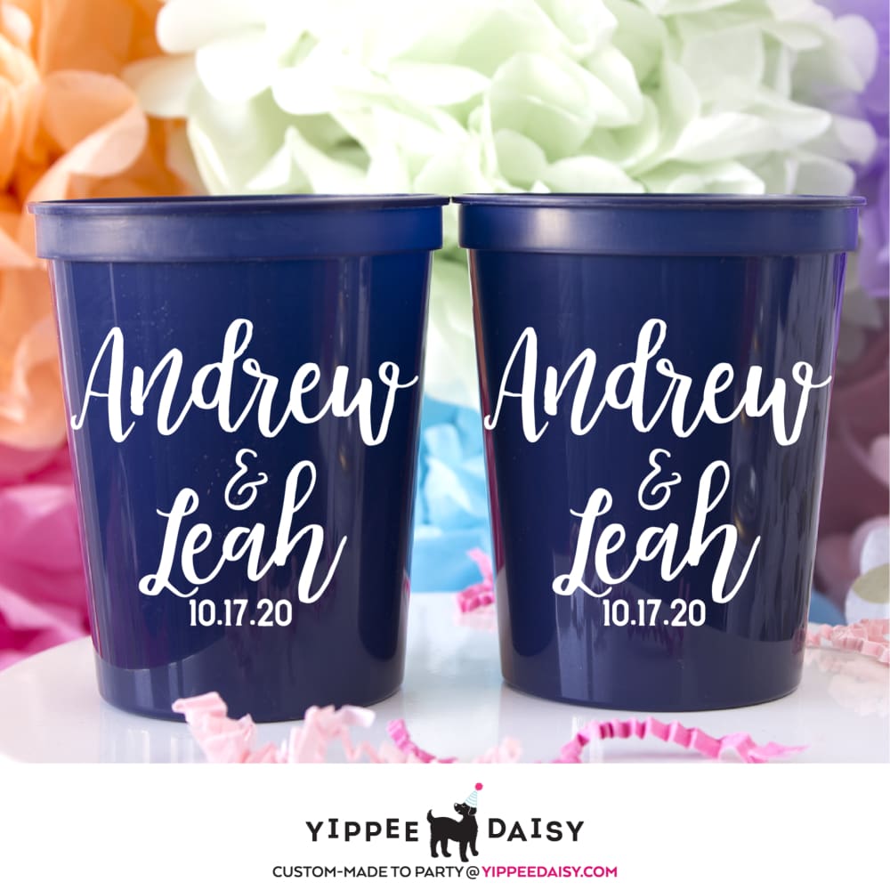 August Wedding Stadium Cups