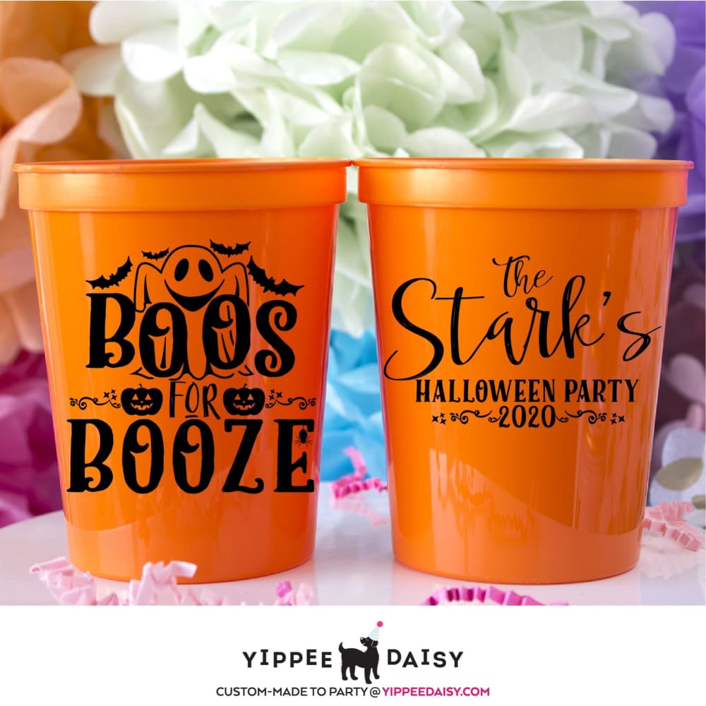 Spooks & Spirits Personalized Halloween Stadium Cups - Yippee Daisy