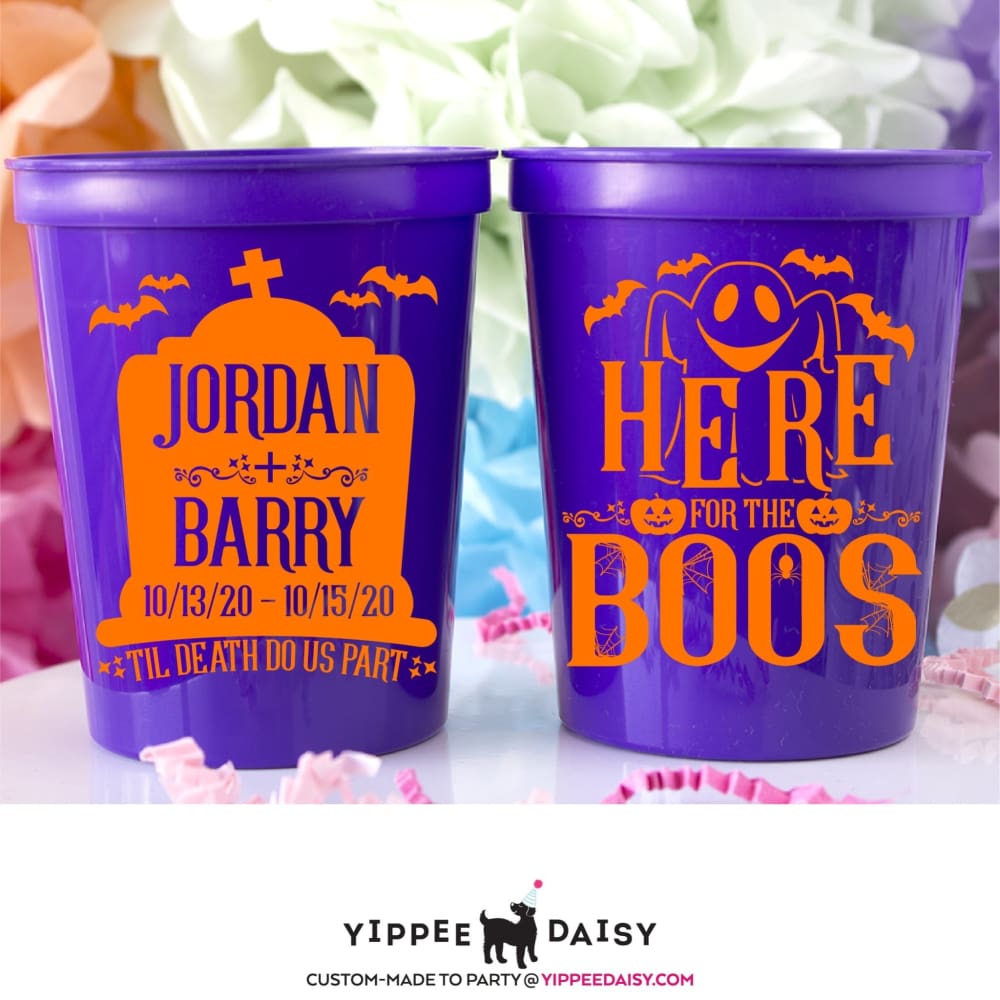 Here For The Boos Personalized Halloween Stadium Cups - Stadium Cup