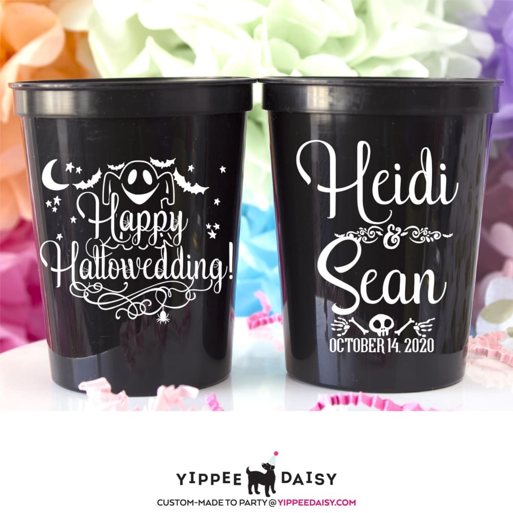 Happy Hallowedding Personalized Halloween Stadium Cups - Stadium Cup
