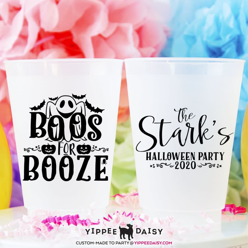 Boos For Booze Custom Personalized Halloween Frosted Cups - Frosted Cup